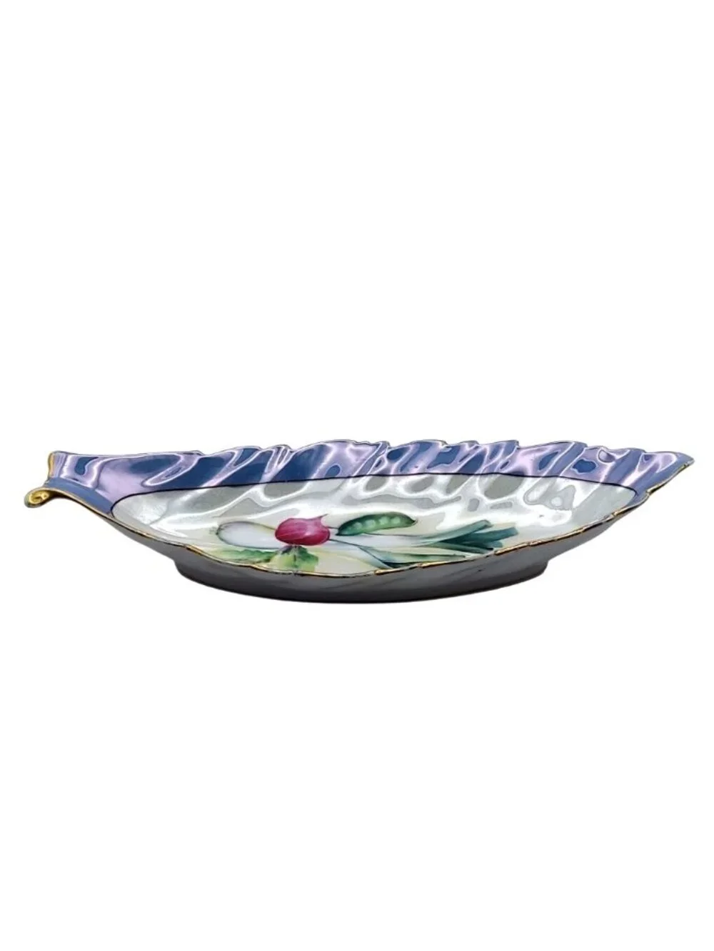 Noritake M Lusterware Hand Painted Porcelain Oval Scalloped Vegetable Dish MCM